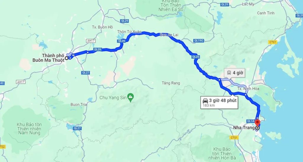 Bản đồ quy hoạch tuyến cao tốc kết nối Đắk Lắk và Khánh Hòa
